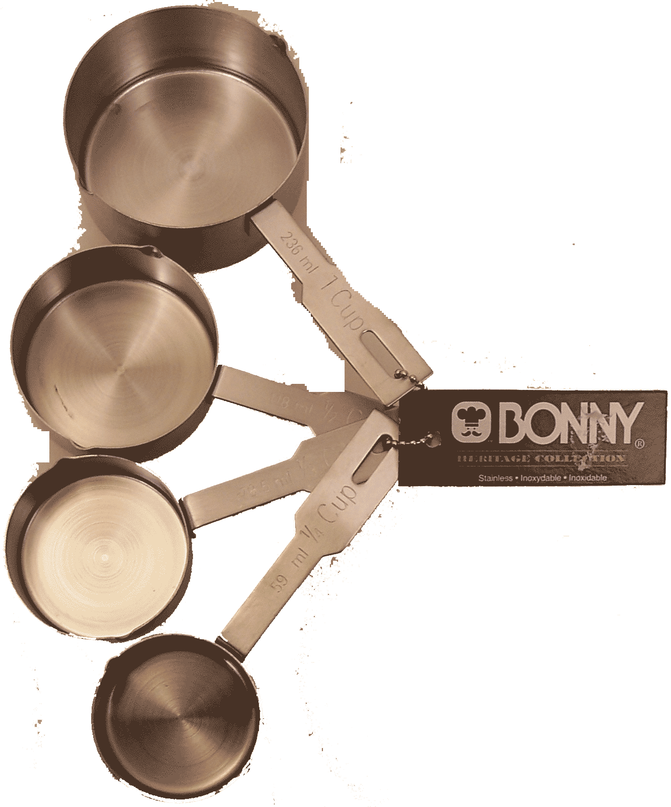 Bonny&nbsp;&nbsp;4 stainless steel measuring cups, flat handle Full-Size Picture